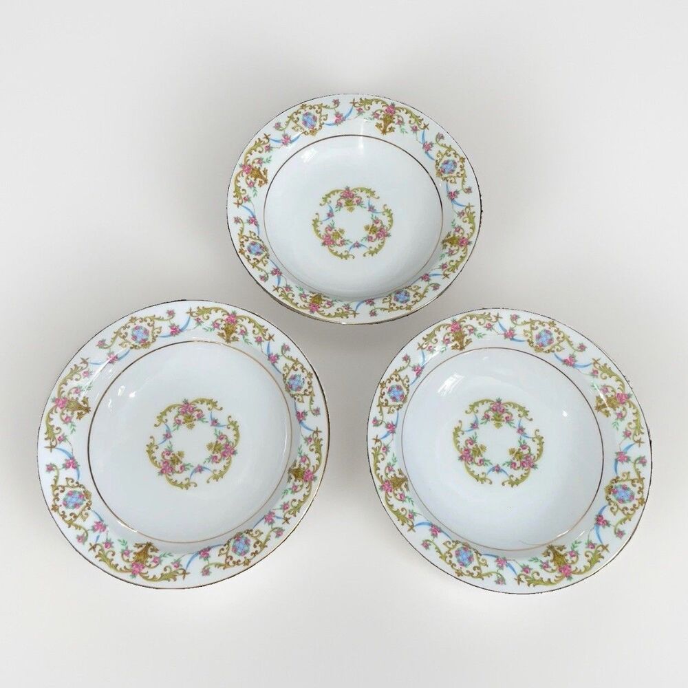 Vintage Sango Rococo Occupied Japan Bread & Butter Plates Set of 3